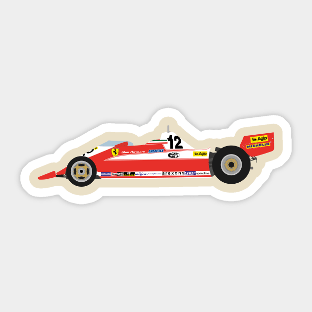 Ferrari 312T3 Gilles Villeneuve Sticker by s.elaaboudi@gmail.com